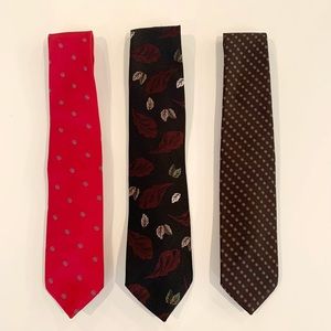Wembley | 3 Vintage Ties | Red, Black, & Brown
